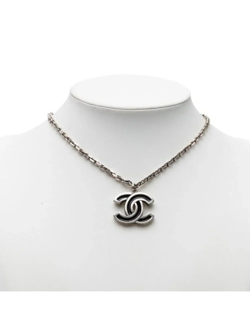 Chanel CC Logo Chain Pendant Silver Metal